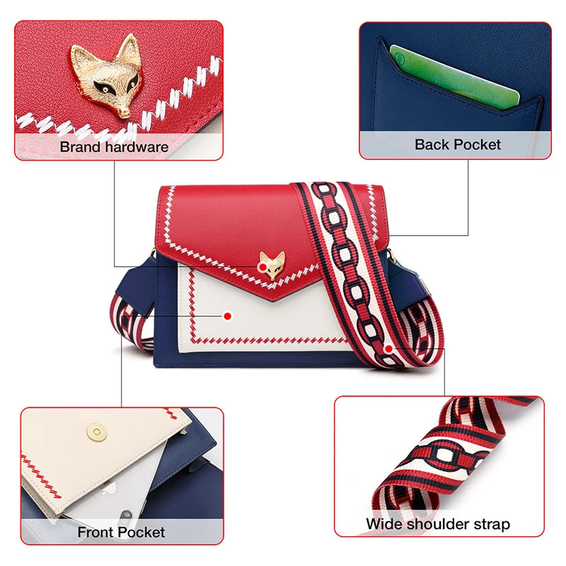 Women Fashion Crossbody Bag Lady Split Leather +PU Small Shoulder Bag Colorful Flap Bag