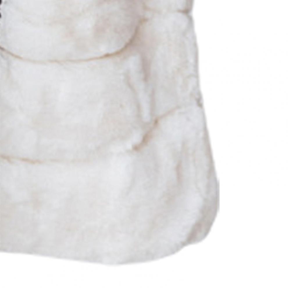 Faux Fur Sleeveless Coat Solid Round Neck Thick Outerwear Jacket