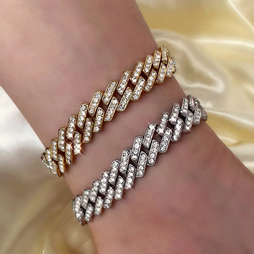 Iced Out Chunky Cuban Chain Anklets For Women