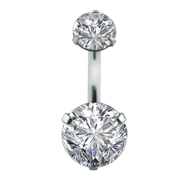 1PCS Crystal Belly Button Rings Surgical Steel Heart Navel Piercing