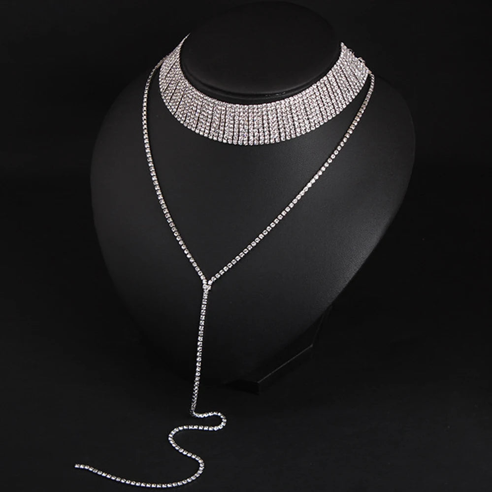 Rhinestone Choker Crystal Gem Luxury Choker Necklace for Women