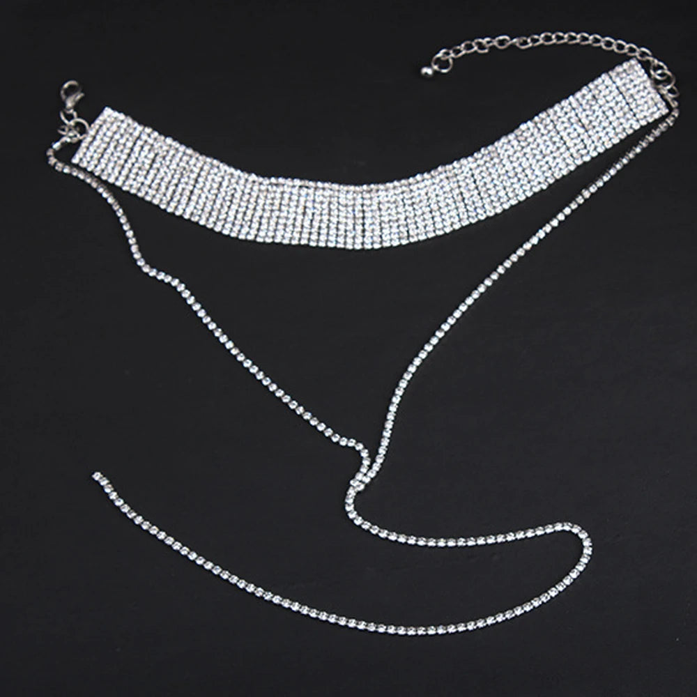 Rhinestone Choker Crystal Gem Luxury Choker Necklace for Women
