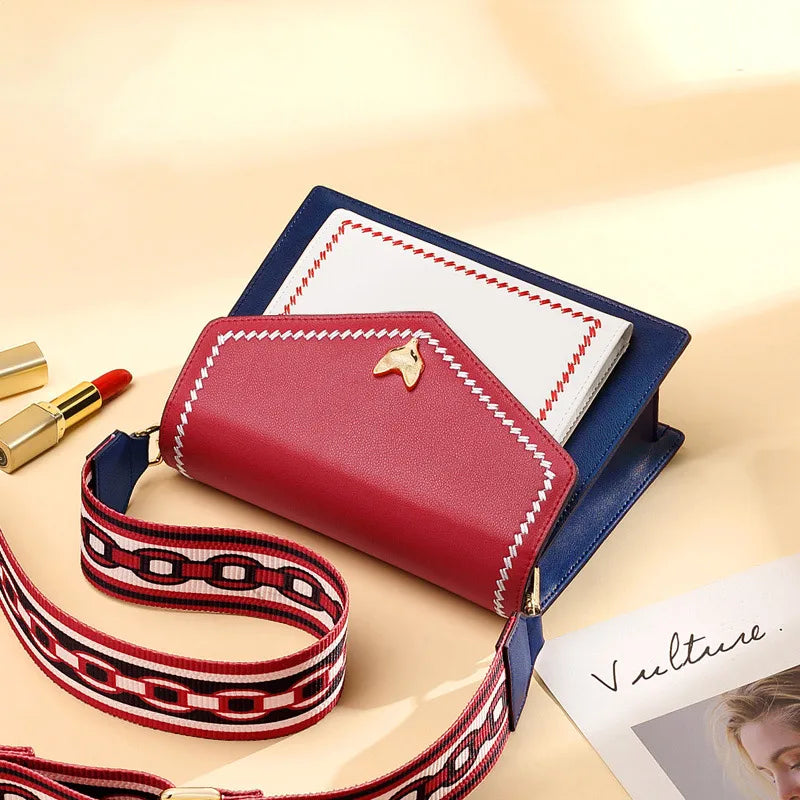Women Fashion Crossbody Bag Lady Split Leather +PU Small Shoulder Bag Colorful Flap Bag