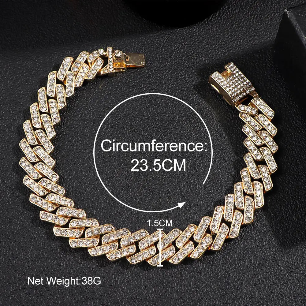 Iced Out Chunky Cuban Chain Anklets For Women