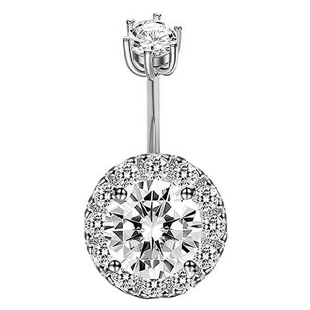 1PCS Crystal Belly Button Rings Surgical Steel Heart Navel Piercing