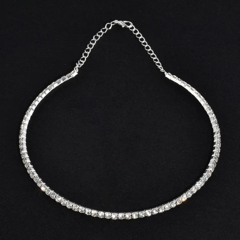 Rhinestone Choker Necklaces Torques Collar Women Statement Jewelry