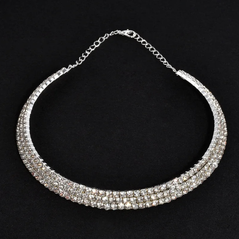 Rhinestone Choker Necklaces Torques Collar Women Statement Jewelry