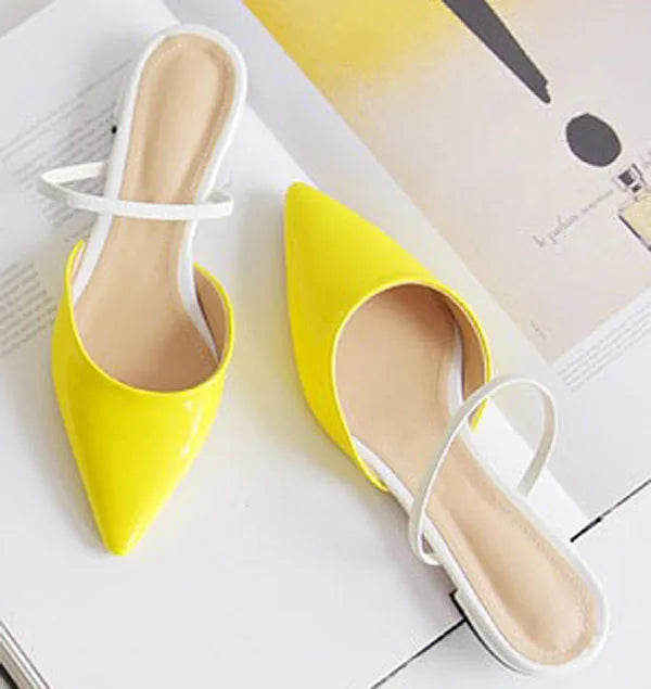 Women's half slippers Pointed flat slippers Female summer new toe cap wear