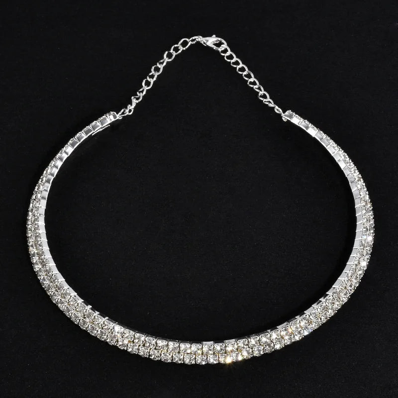 Rhinestone Choker Necklaces Torques Collar Women Statement Jewelry