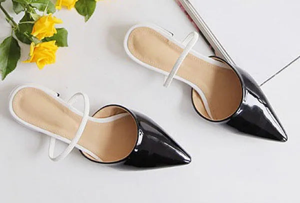 Women's half slippers Pointed flat slippers Female summer new toe cap wear
