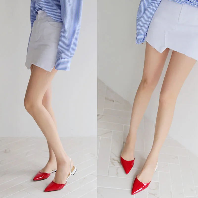 Women's half slippers Pointed flat slippers Female summer new toe cap wear