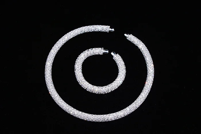 2024 New Disign Luxury Crystal Collar Necklace Gold/Silver Plated Rhinestone Torques Choker Necklaces For Women Wedding Jewelry