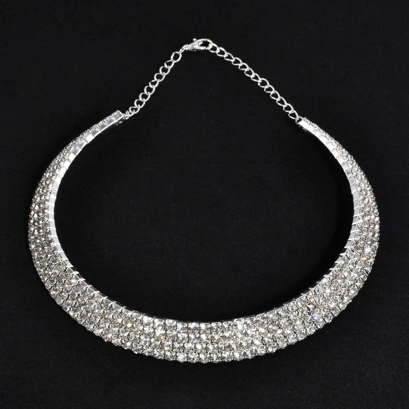 Rhinestone Choker Necklaces Torques Collar Women Statement Jewelry