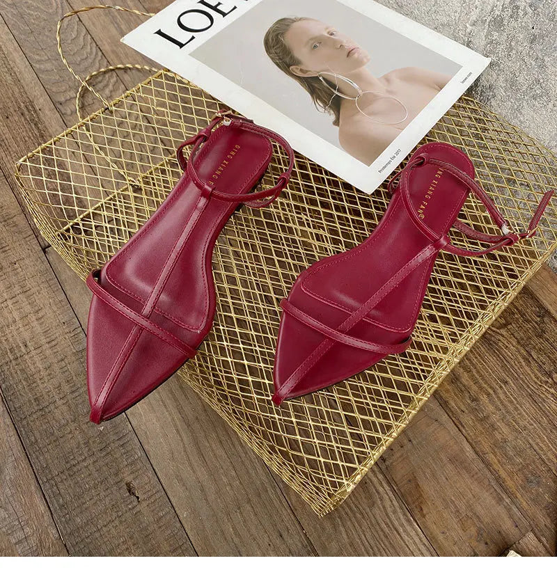 Summer Minimalist Design Flat Sandals European and American Model Style Women's Shoes