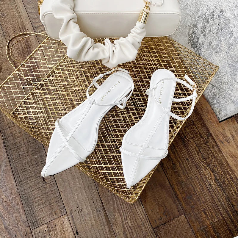 Summer Minimalist Design Flat Sandals European and American Model Style Women's Shoes