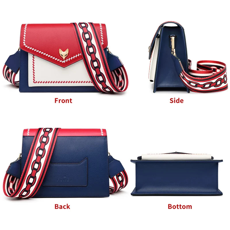 Women Fashion Crossbody Bag Lady Split Leather +PU Small Shoulder Bag Colorful Flap Bag