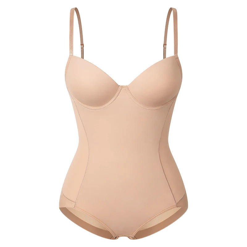 Postpartum Waist Trainer Shapewear for Women Tummy Control Dress Backless Bodysuit Tops Body Shaper with Built-in Bra