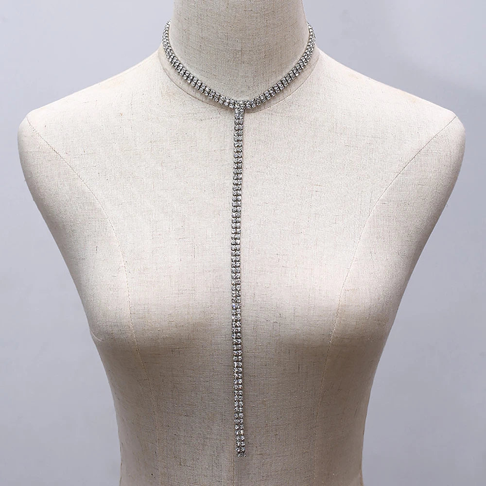 Rhinestone Choker Crystal Gem Luxury Choker Necklace for Women