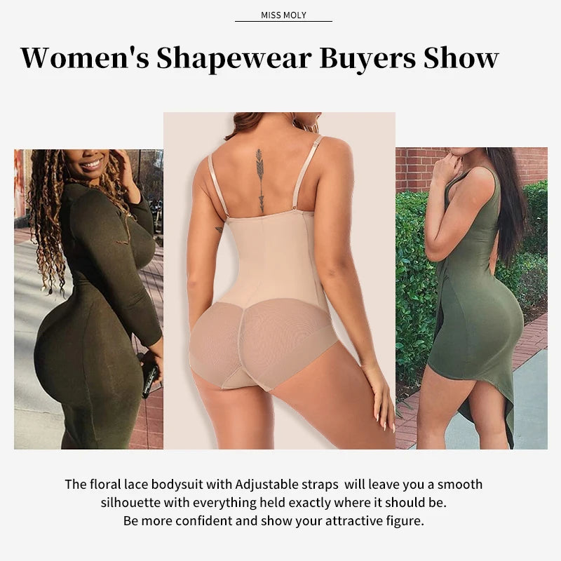 Postpartum Waist Trainer Shapewear for Women Tummy Control Dress Backless Bodysuit Tops Body Shaper with Built-in Bra
