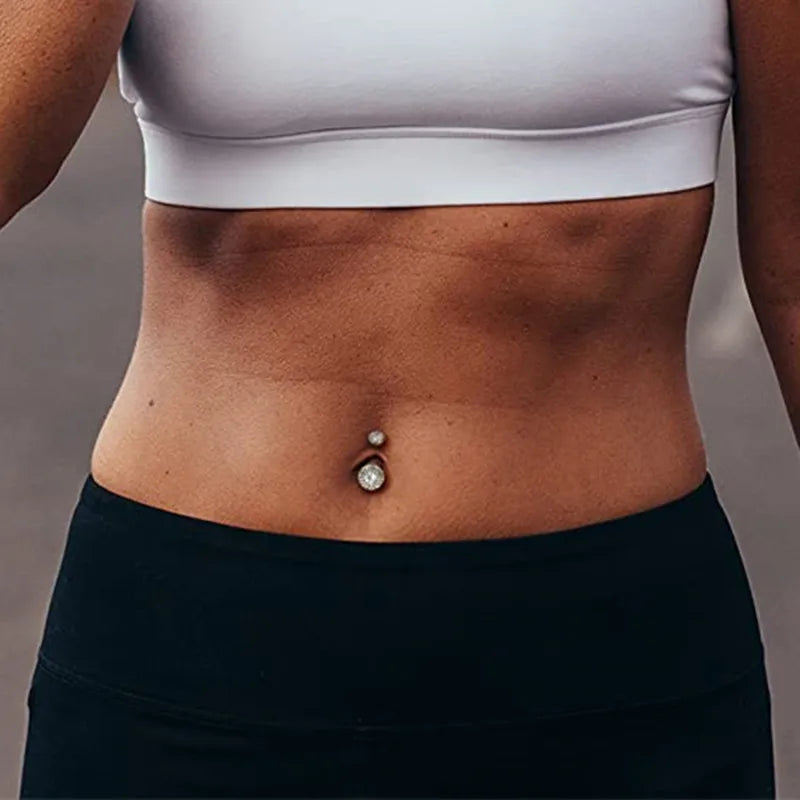 1PCS Crystal Belly Button Rings Surgical Steel Heart Navel Piercing