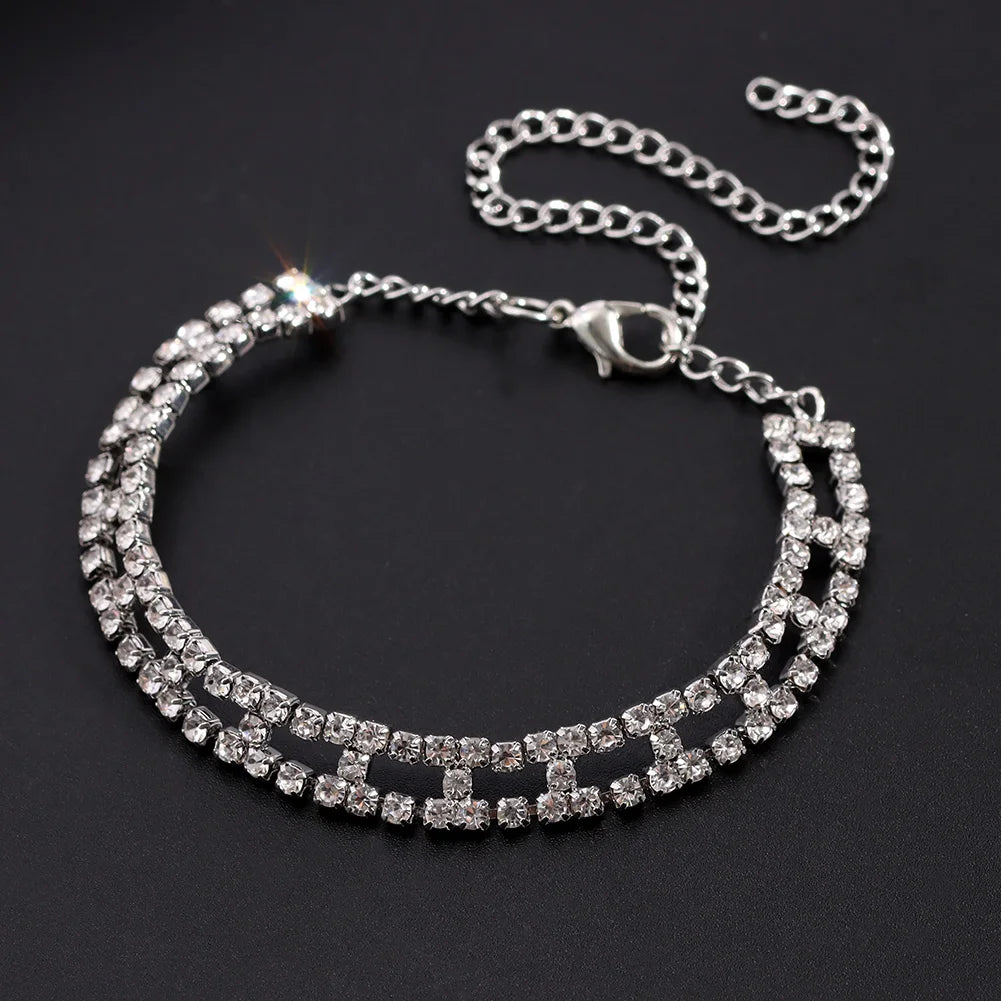 Iced Out Chunky Cuban Chain Anklets For Women