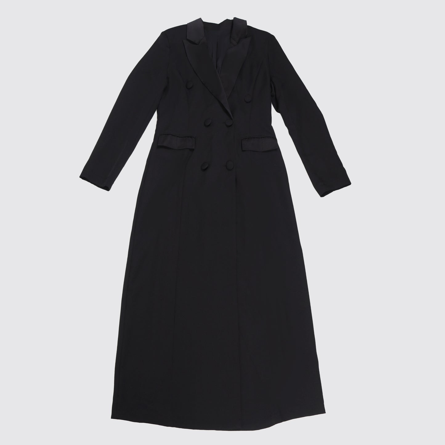 Women Blazer Dress Double Breasted Notched Long Sleeve Maxi Blazer Dress