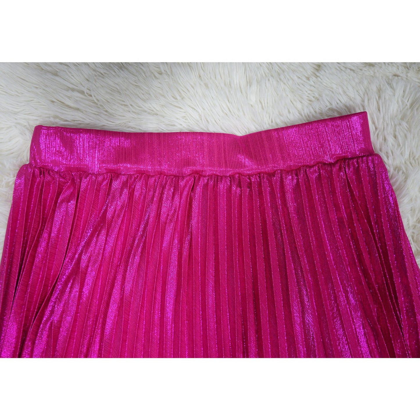 High Side Split Big Swing Pleated Floor Length Skirt High Waist Maxi Skirts