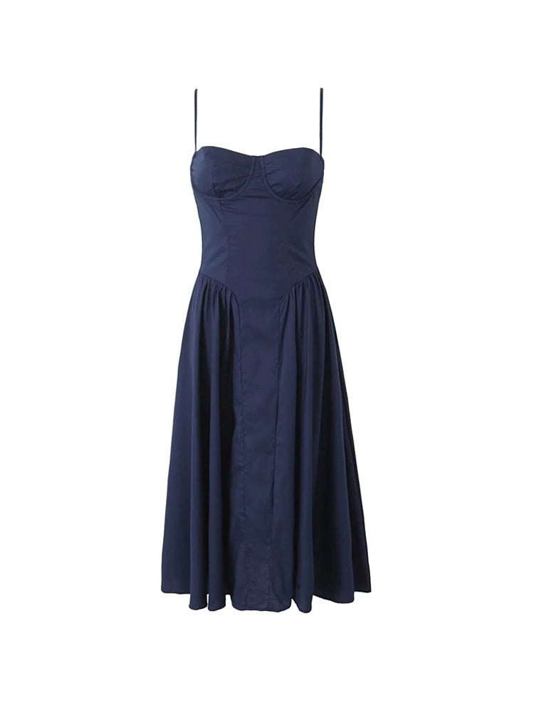 Ruched French Retro Square Collar Three-Dimensional Steel Ring Suspender Skirt