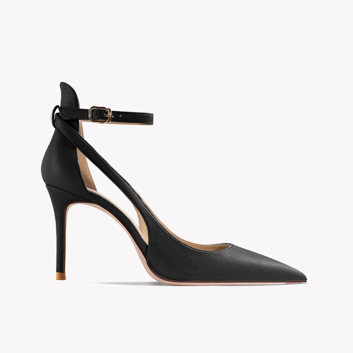 Light Blue Strap Closed Toe Sandals Women's Stiletto Heel French Style Tied Pointed High Heels