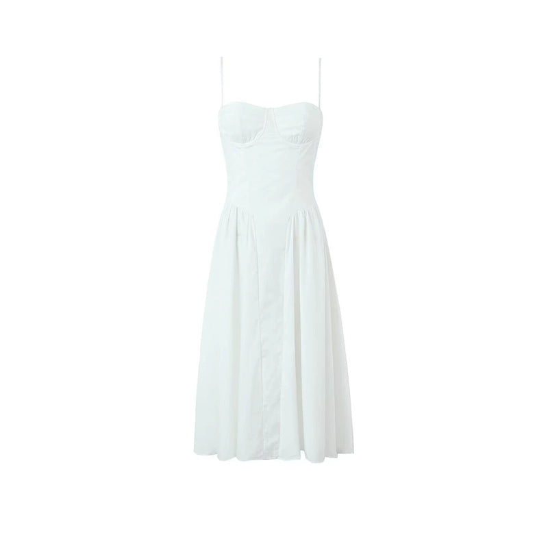 Ruched French Retro Square Collar Three-Dimensional Steel Ring Suspender Skirt