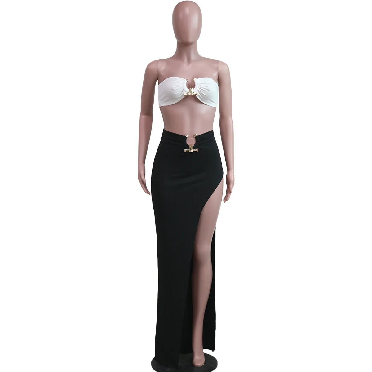 European and American women's casual fashion sexy irregular skirt suit beach dress Resort Wear