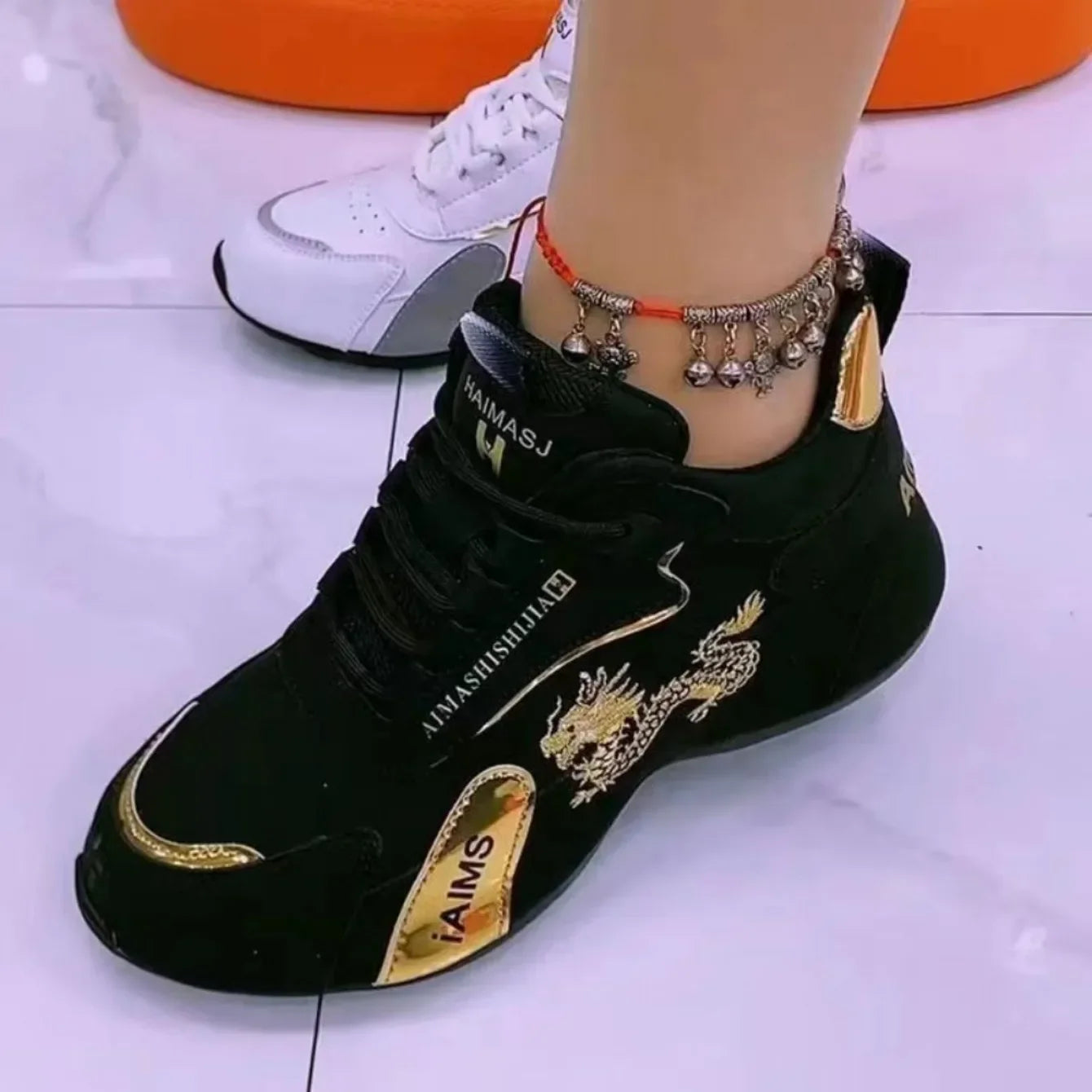 Women Designer Sneakers Leather Waterproof Casual Sports Shoes Women Lightweight Breathable Sneakers