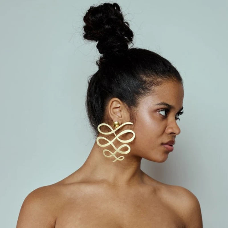 1 Pair Squiggle Earrings Large Infinite Dangle Earrings Gift Earrings