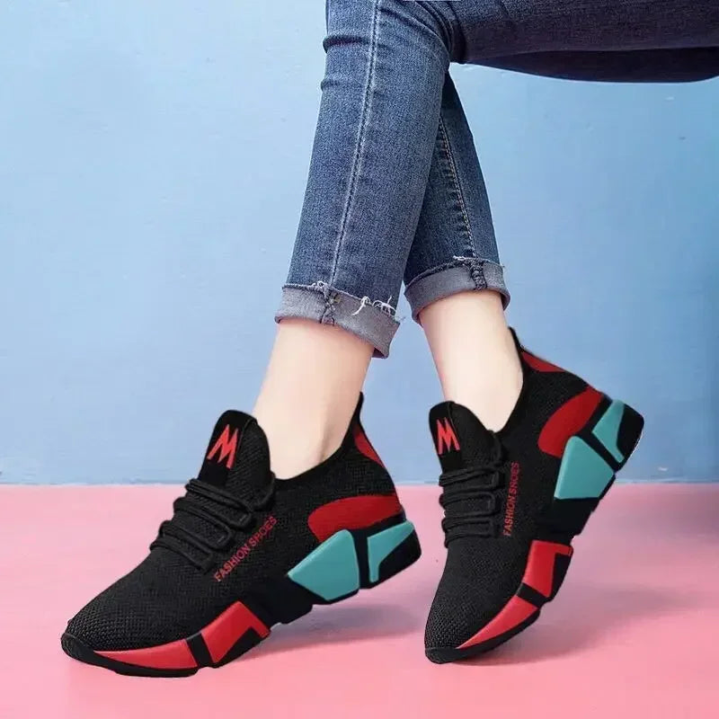 Women's shoes new comfortable women's sneakers spring and autumn fashion lace-up comfortable light sports shoes