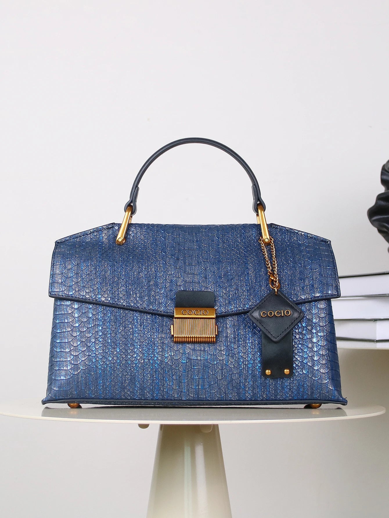 blue snake-shaped high-grade handbag fashion luxury luxury handbag lightweight large-capacity one-shoulder bag