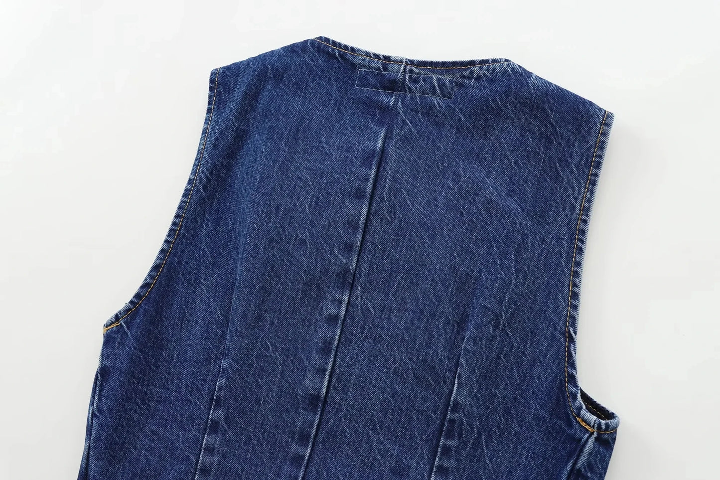 Women's Short Vest Blue Denim Vest Top Casual Cropped Sleeveless Top