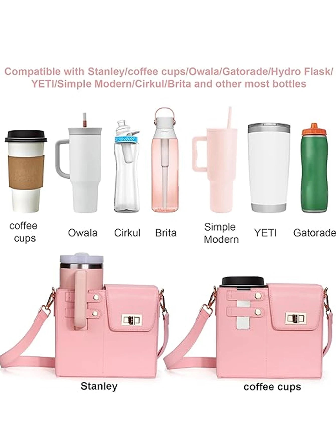 Outdoor portable crossbody water bottle storage bag single shoulder solid color