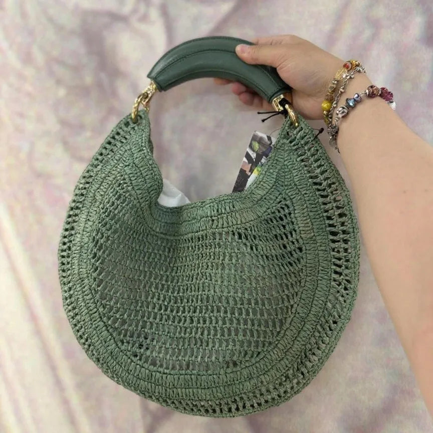 Classic Beach Straw Woven Bags For Women Luxury Designer Handbag