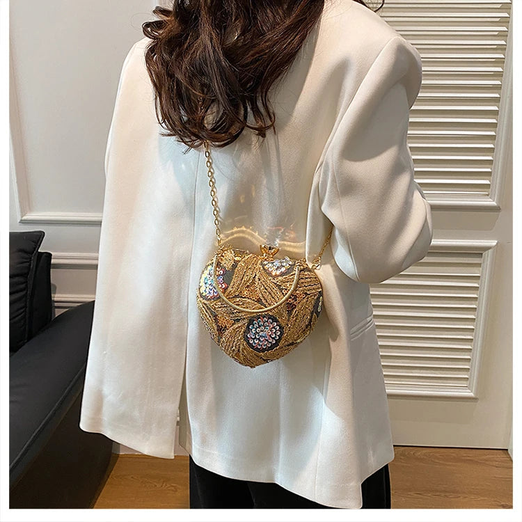 Luxury Gold Clutch Bags for Women Evening Purse Designer Crossbody Bag