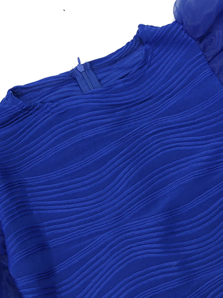 Women O Neck Ruffle Sleeves Package Hips Bodycon Dress Pencil Evening Birthday Dress
