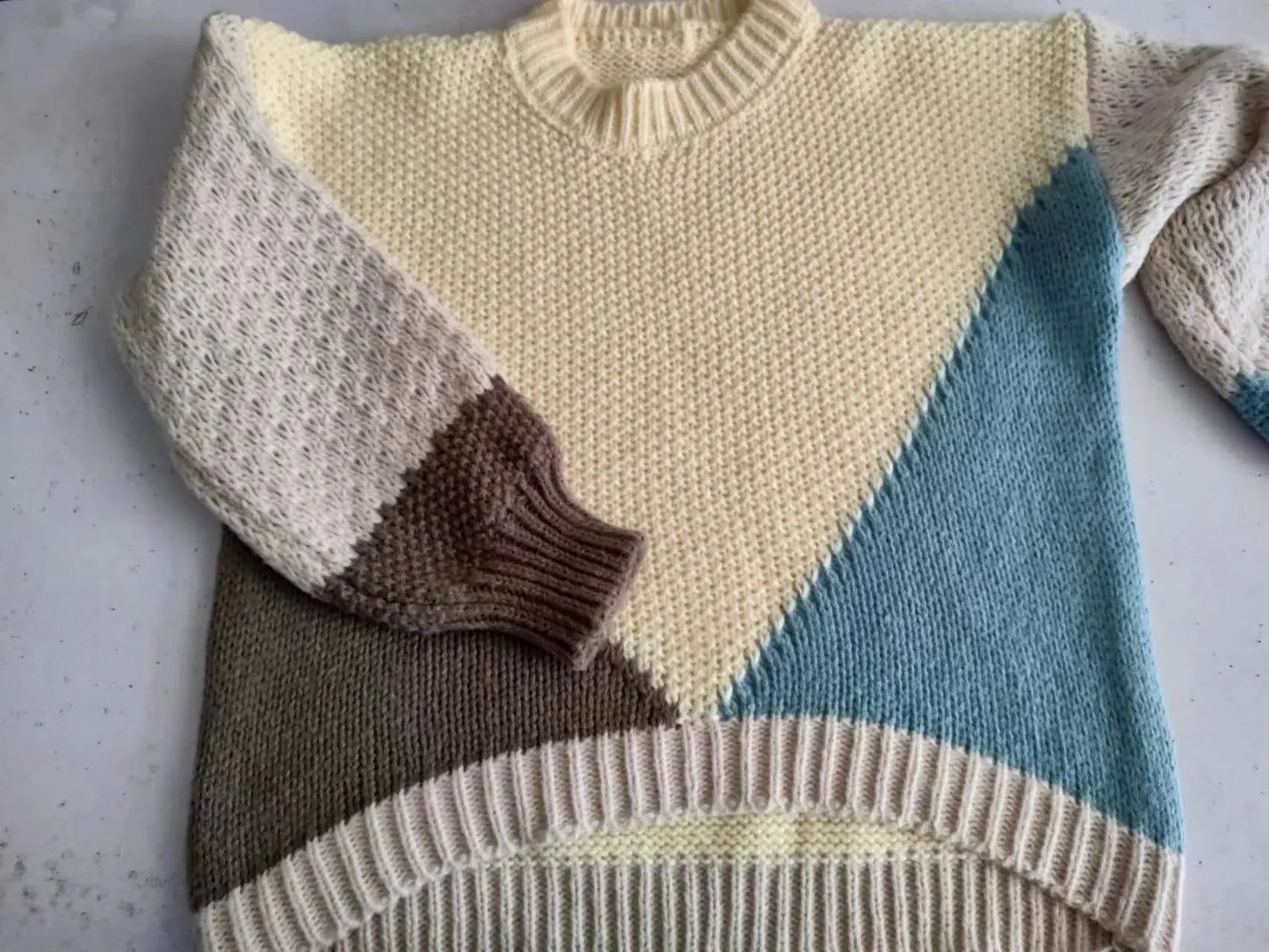 Women Pullovers Knitted Sweater Round Neck Full Sleeve Sweaters Loose Jumpers