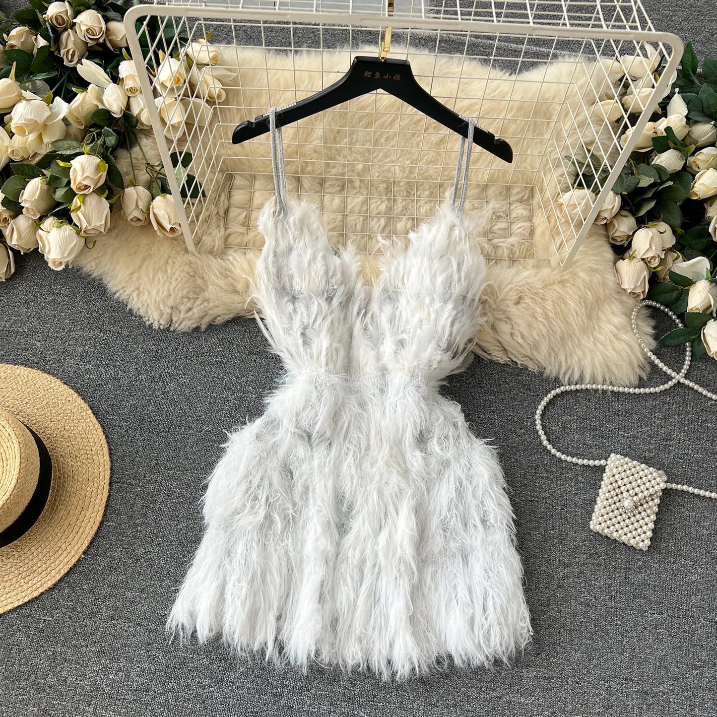 Solid Halter Women Dress All Match Off Shoulder Dresses Sexy Elegant Tassel Mini Dress