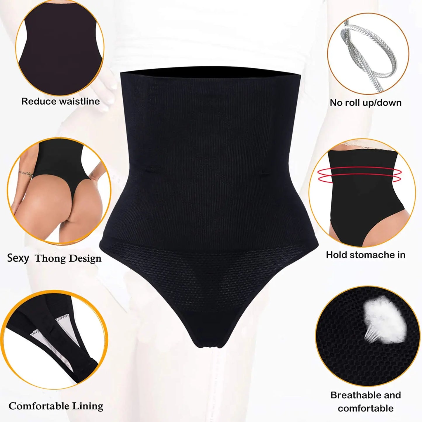 Seamless Thong Shapewear for Women Tummy Control Body Shaper Panties Girdle High Waist Briefs