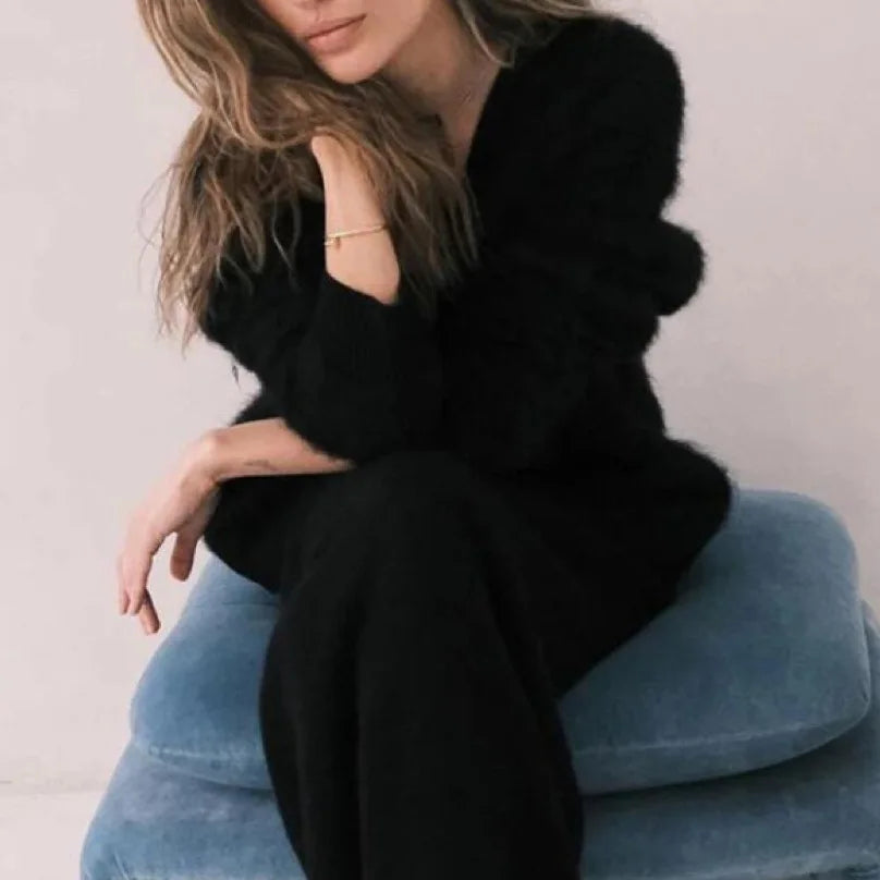 Women's Cardigans Korean Fashion V-neck Sweater Coat Long Sleeve Oversized Sweater