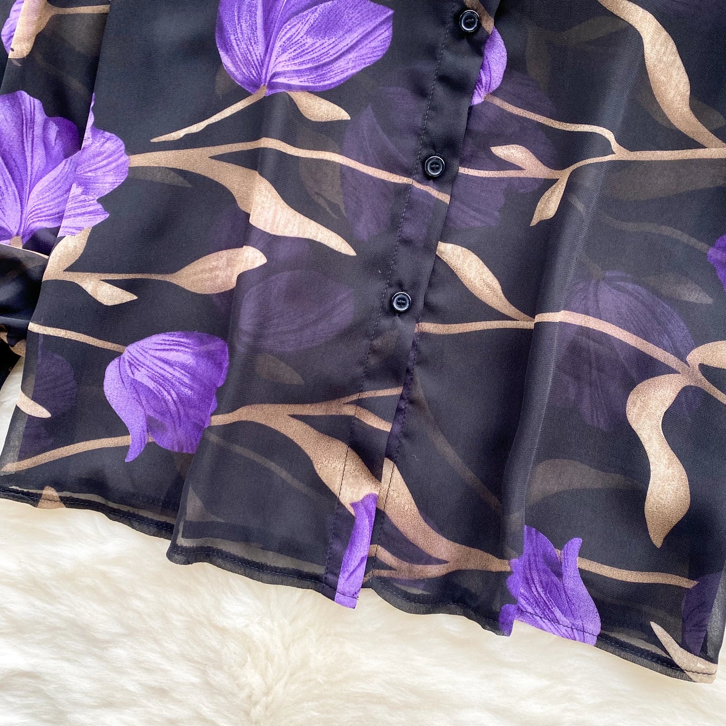 Floral Print Women Shirt Summer Lantern Sleeve Retro French Loose Blouse