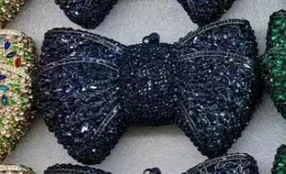 Rhinestone Green/Black Clutch Purse Bow Luxury Diamond Evening Clutches Wedding Bridal Bag