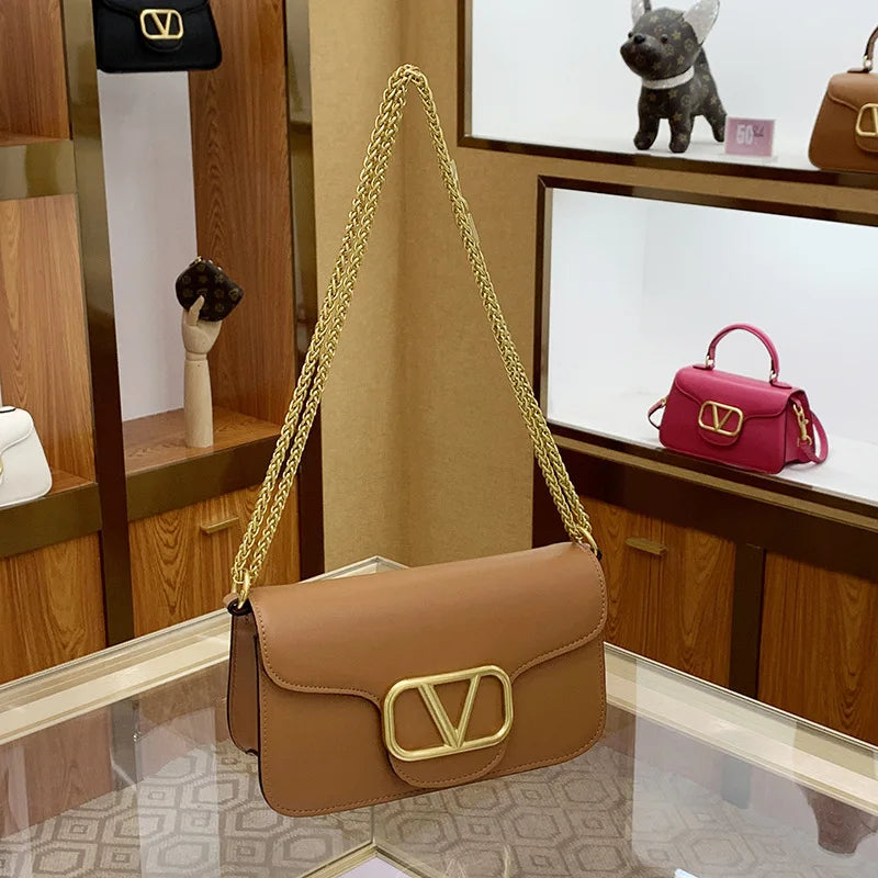 Women's Calf leather handbag chain one-shoulder crossbody bag high-quality women's bag
