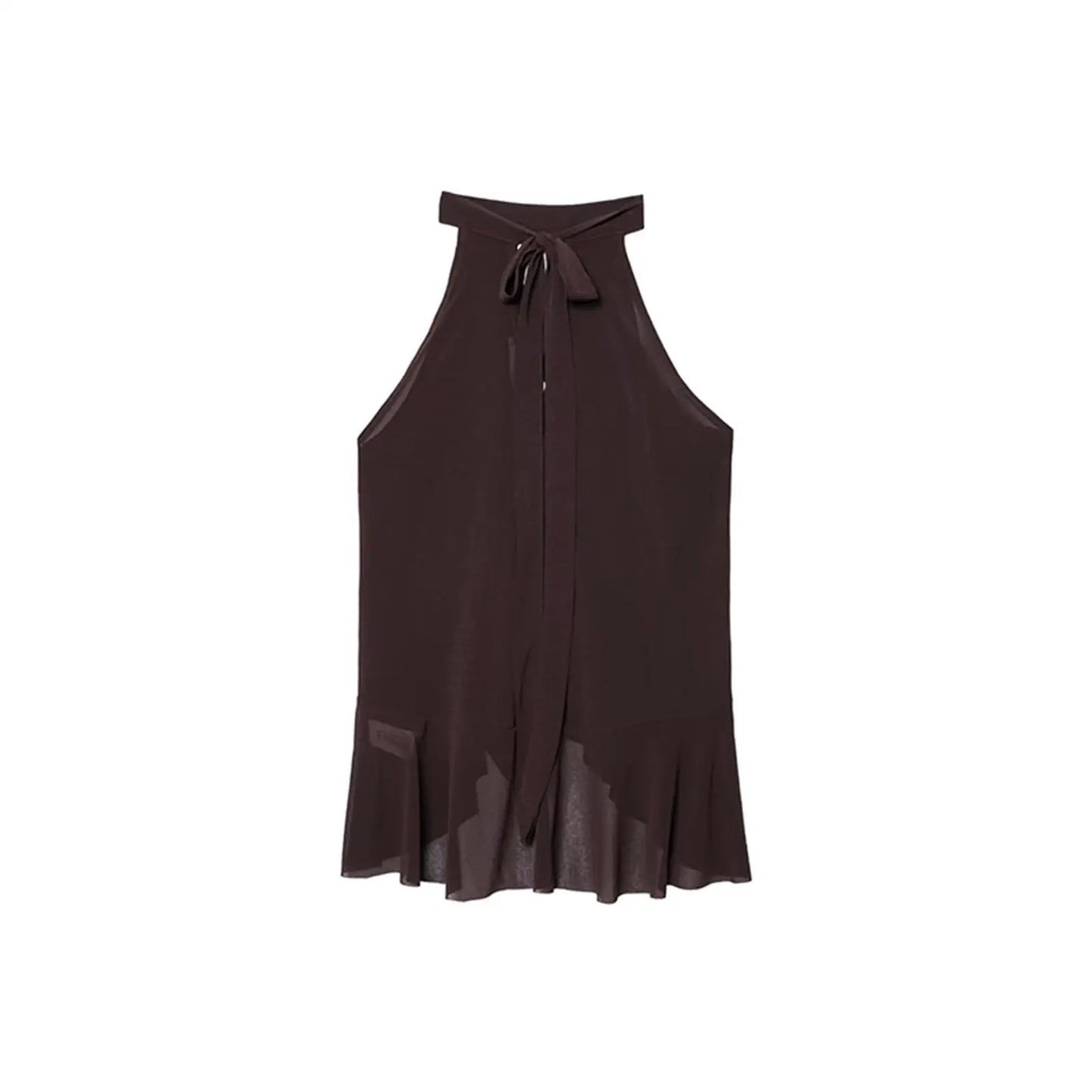 Summer Top Women Halter Blouse Ruffles Thin Causal Chic Tops