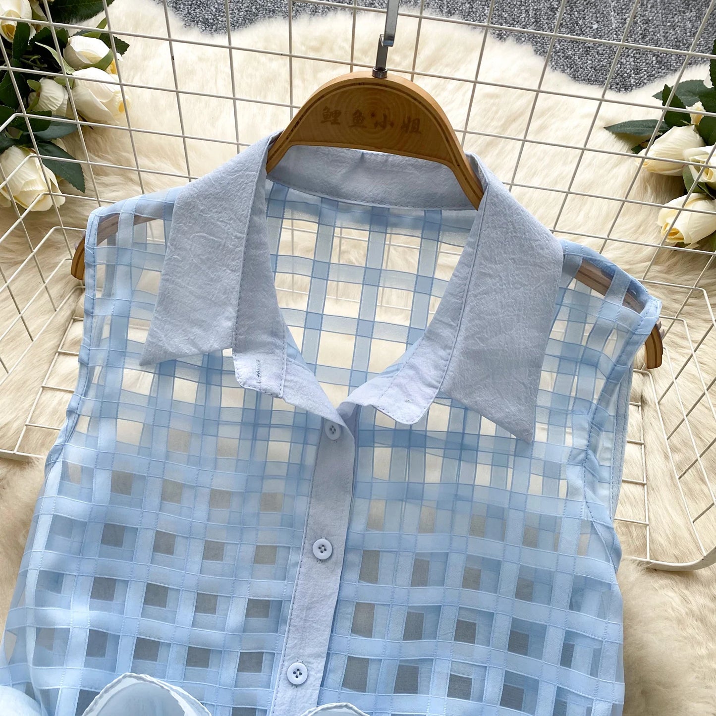 Vintage Bandage Lace Sleeveless Blouse Slim Elegant Korean Fashion Sexy Shirt