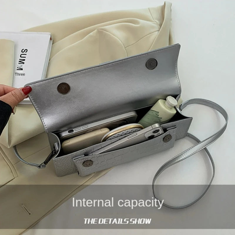 Ladies Shoulder Bag High Quality PU Stone Pattern Crossbody Bag for Women Armpit Clutch